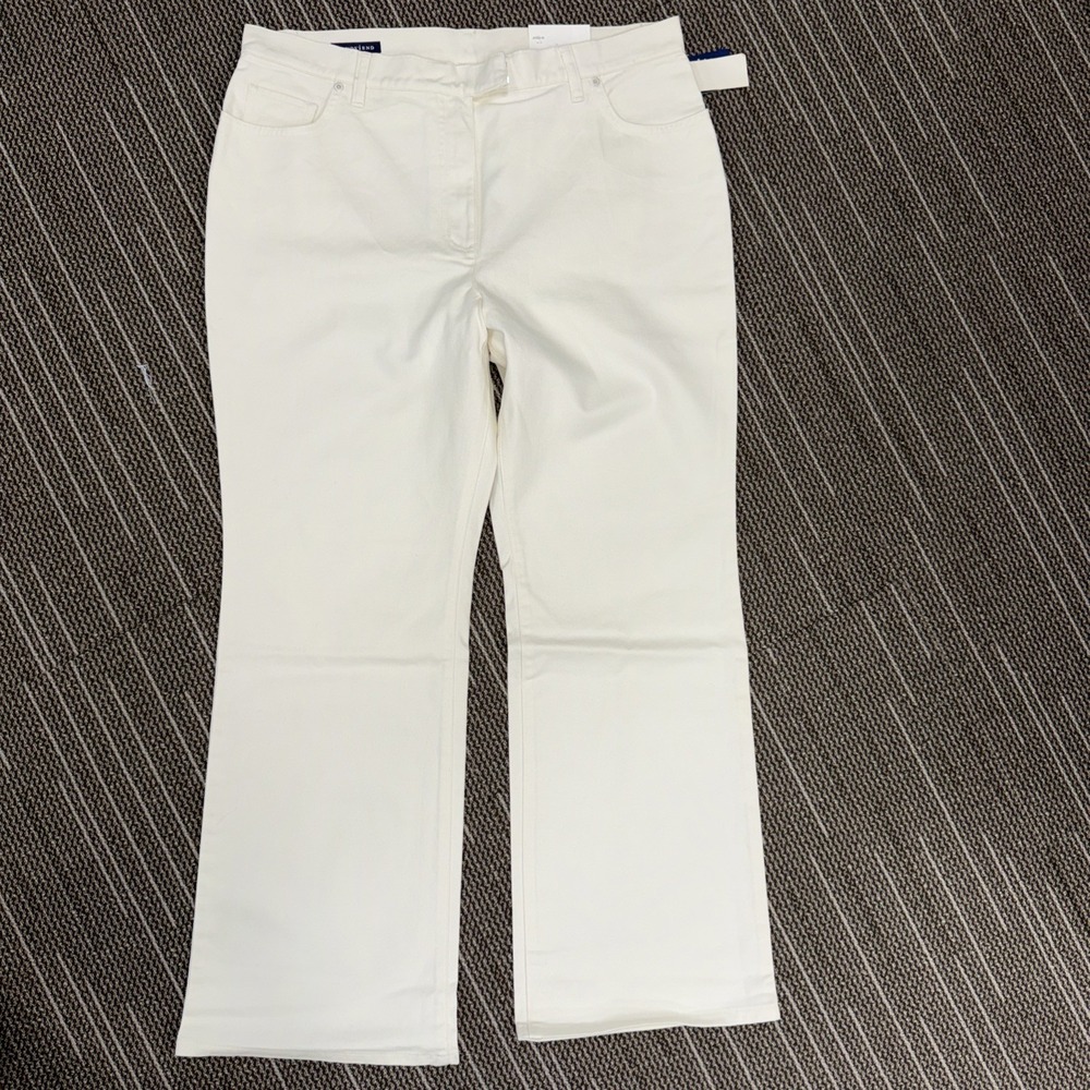 NWT Lands' End Women Ivory Jeans 12
